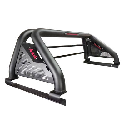 Aksesori Mobil Sport Roll Bar Baja Hitam Kustom Off Road Dengan Lampu Rem Untuk Hilux Navara