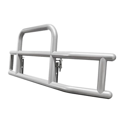 Truk berat Frosted Silver Steel Semi Truck Deer Guard Untuk Cascadia For Volvo Peterbilt