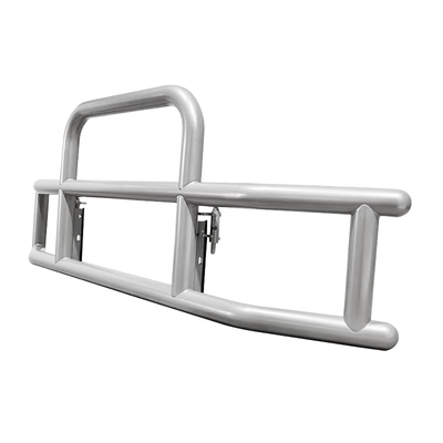 Truk berat Frosted Silver Steel Semi Truck Deer Guard Untuk Cascadia Volvo Peterbilt