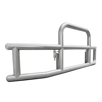 Truk berat Frosted Silver Steel Semi Truck Deer Guard Untuk Cascadia Volvo Peterbilt