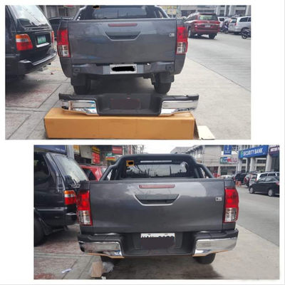 Pelindung Chrome Belakang Mobil Hitam Chrome 218 * 24 * 17cm Untuk Hilux Vigo 2004 - 2015