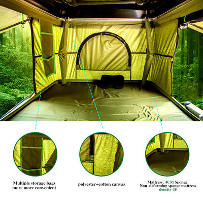 Produsen OEM Grosir Aluminium Tangga 4 Orang Berkemah Tenda Atap Mobil Otomatis Hardshell