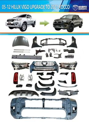 Body Kit Mobil Bumper Belakang Depan Untuk Toyota Hilux Vigo 05-14 Tingkatkan Ke Rocco 2021