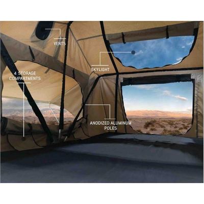 4x4 Kain Tahan Hujan Aluminium Perjalanan Berkemah Suv Mobil Soft Shell Atap Atap Tenda dengan Skylight