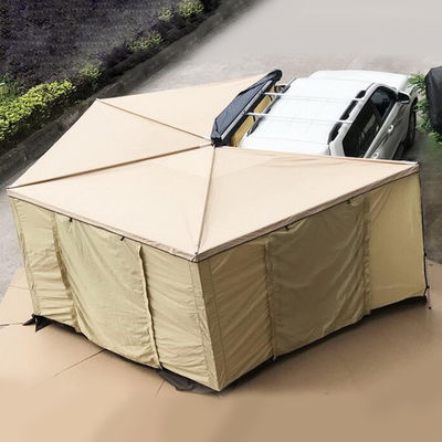 420D Mobil Atap Tenda 4x4 Ditarik Sunproof Tahan Air 270 Derajat Tenda Keluarga Dengan Ruang Kain